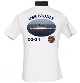 CG 34 USS Biddle 2-Sided Photo T Shirt