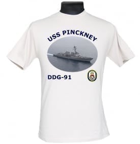 DDG 91 USS Pinckney 2-Sided Photo T Shirt