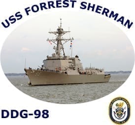 DDG 98 USS Forrest Sherman 2-Sided Photo T Shirt