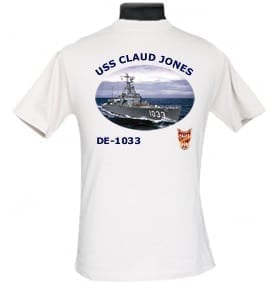 DE 1033 USS Claud Jones 2-Sided Photo T Shirt