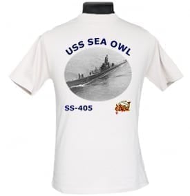 SS 405 USS Sea Owl 2-Sided Photo T Shirt