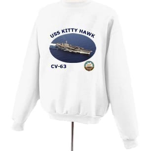 CV 63 USS Kitty Hawk Photo Sweatshirt