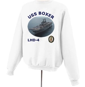 LHD 4 USS Boxer Photo Sweatshirt