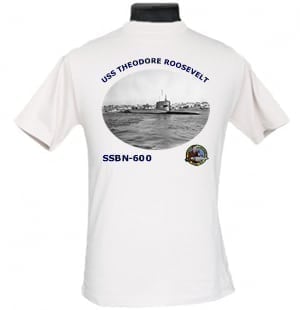 SSBN 600 USS Theodore Roosevelt 2-Sided Photo T Shirt