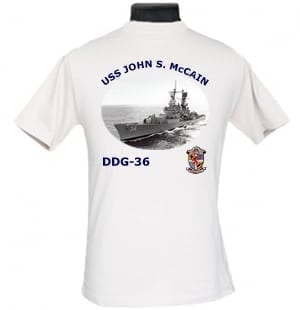 DDG 36 USS John S McCain 2-Sided Photo T Shirt