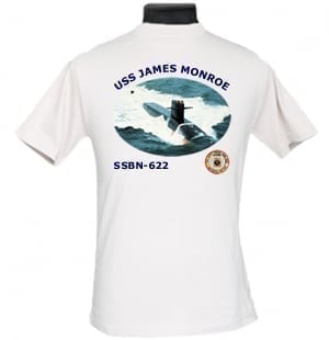 SSBN 622 USS James Monroe 2-Sided Photo T Shirt