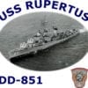 DD 851 USS Rupertus 2-Sided Photo T Shirt