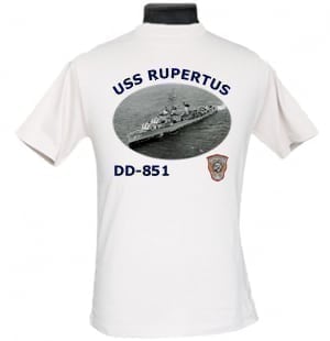 DD 851 USS Rupertus 2-Sided Photo T Shirt