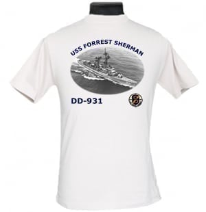 DD 931 USS Forrest Sherman 2-Sided Photo T Shirt