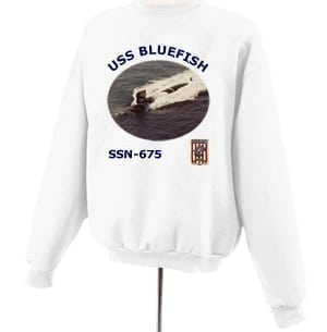 SSN 675 USS Bluefish Photo Sweatshirt