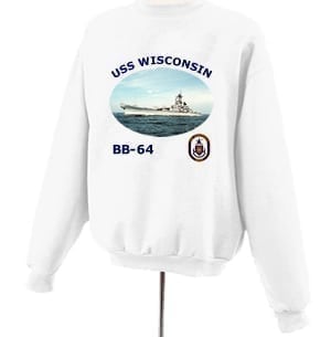 BB 64 USS Wisconsin Photo Sweatshirt