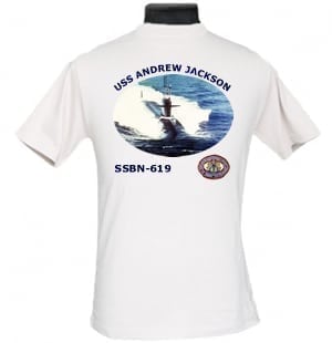 SSBN 619 USS Andrew Jackson 2-Sided Photo T Shirt