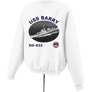 DD 933 USS Barry Photo Sweatshirt