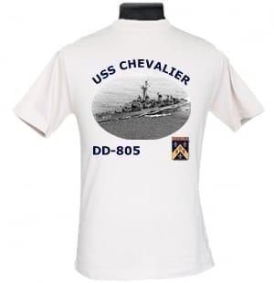 DD 805 USS Chevalier 2-Sided Photo T Shirt