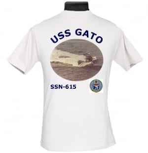 SSN 615 USS Gato 2-Sided Photo T-Shirt