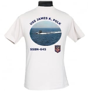 SSBN 645 USS James K Polk 2-Sided Photo T-Shirts