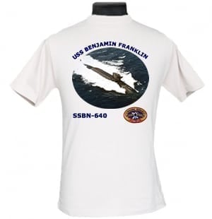 SSBN 640 USS Benjamin Franklin 2-Sided Photo T-Shirts