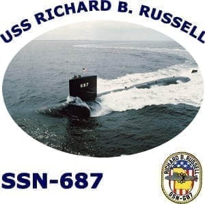 USS Richard B Russell SSN-687 T-Shirt US Navy Officially Licensed