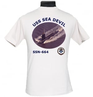 SSN 664 USS Sea Devil 2-Sided Photo T-Shirt