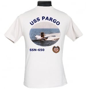 USS PARGO  SSN-650 SUBMARINE EMBROIDERED LIGHTWEIGHT POLO SHIRT