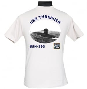 SSN 593 USS Thresher 2-Sided Photo T-Shirt