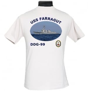 DDG 99 USS Farragut 2-Sided Photo T Shirt