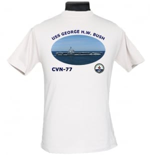 CVN-77 USS George H W Bush 2-Sided Photo T Shirt