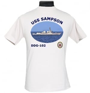 DDG 102 USS Sampson 2-Sided Photo T-Shirt