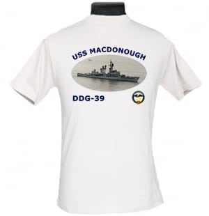 DDG 39 USS Macdonough 2-Sided Photo T-Shirt