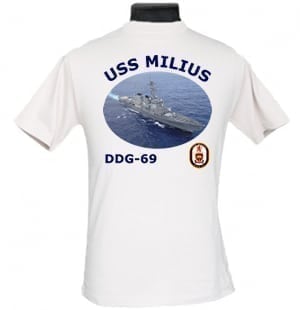 DDG 69 USS Milius 2-Sided Photo T-Shirt