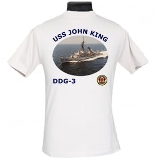 DDG 3 USS John King 2-Sided Photo T Shirt
