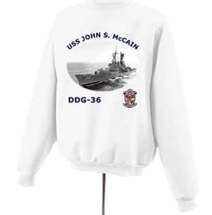 DDG 36 USS John S McCain Photo Sweatshirt