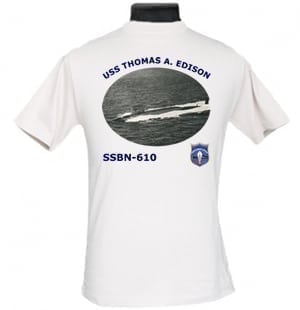 SSBN 610 USS Thomas A. Edison 2-Sided Photo T-Shirts