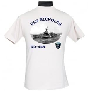 DD 449 USS Nicholas 2-Sided Photo T Shirt