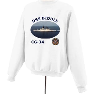 CG 34 USS Biddle Photo Sweatshirt
