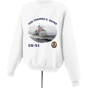 CG 51 USS Thomas S Gates Photo Sweatshirt
