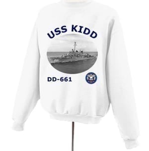 DD 661 USS Kidd Photo Sweatshirt
