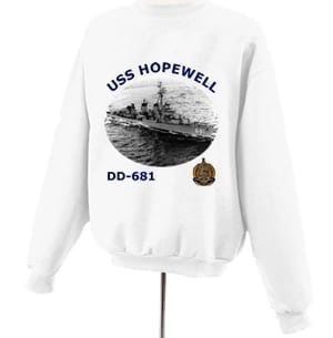 DD 681 USS Hopewell Photo Sweatshirt