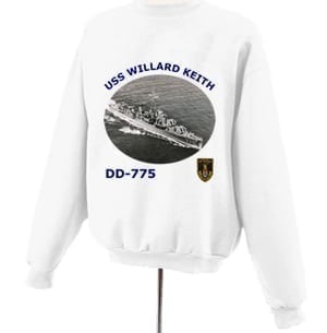 DD 775 USS Willard Keith Photo Sweatshirt