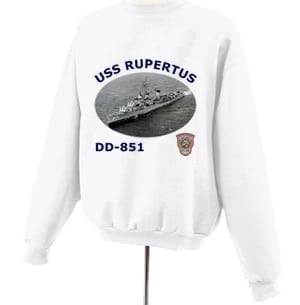 DD 851 USS Rupertus Photo Sweatshirt