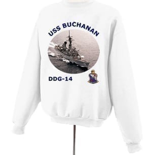DDG 14 USS Buchanan Photo Sweatshirt