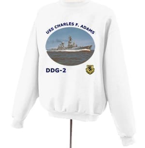 DDG 2 USS Charles F Adams Photo Sweatshirt