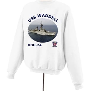 DDG 24 USS Waddell Photo Sweatshirt
