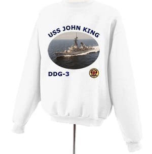 DDG 3 USS John King Photo Sweatshirt