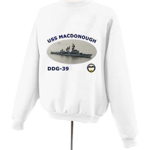 DDG 39 USS Macdonough Photo Sweatshirt