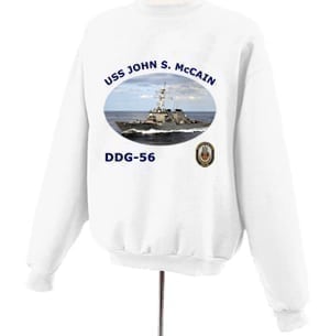 DDG 56 USS John S McCain Photo Sweatshirt