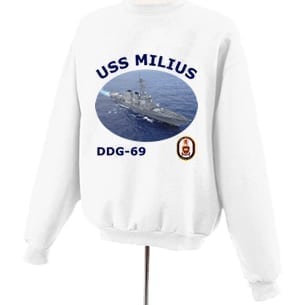 DDG 69 USS Milius Photo Sweatshirt
