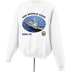 DDG 75 USS Donald Cook Photo Sweatshirt