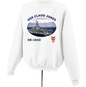 DE 1033 USS Claud Jones Photo Sweatshirt