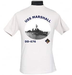 DD 676 USS Marshall 2-Sided Photo T Shirt
